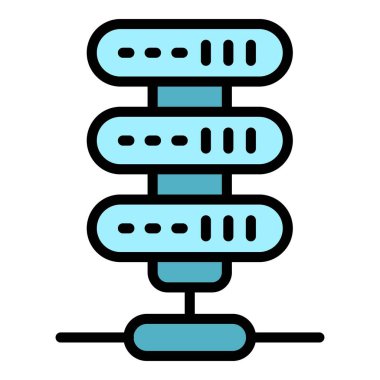 Sunucu veri internet simgesi. Beyaz arkaplan rengi üzerinde izole edilmiş web tasarımı için sunucu veri vektör simgesi