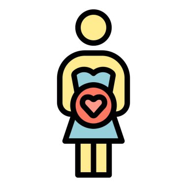 Kadın hamilelik ikonu. Beyaz arkaplan rengi üzerinde izole edilmiş web tasarımı için ana hatlı kadın annelik vektörü simgesi