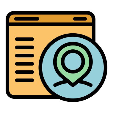 Konum arama motoru simgesi. Beyaz arkaplan rengi üzerinde izole edilmiş web tasarımı için arama konumu vektör simgesi