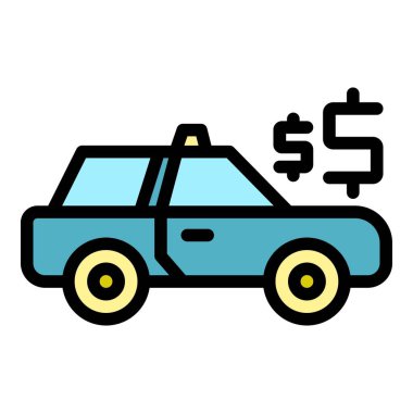 Taksimetre şehir arabası ikonu. Beyaz arkaplan rengi üzerinde izole edilmiş web tasarımı için Taksimetre şehir araba vektör simgesi