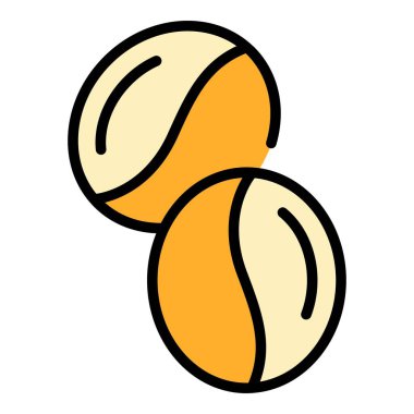 Kahve çekirdeği ikonu. Beyaz arkaplan renginde izole edilmiş web tasarımı için kahve çekirdeği vektör simgesi