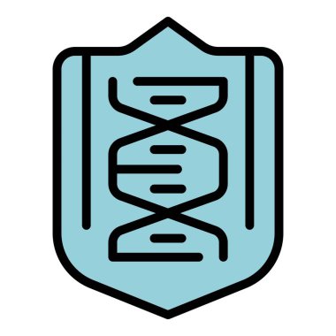 Düzenlenmiş ürün DNA ikonu. Beyaz arkaplan rengi üzerinde izole edilmiş web tasarımı için düzenlenmiş ürün DNA vektör simgesi