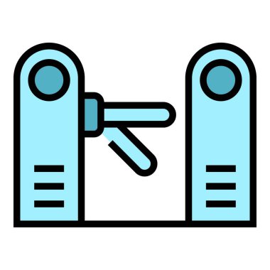 Metro bariyeri simgesi. Beyaz arkaplan rengi üzerinde izole edilmiş web tasarımı için Metro bariyeri vektör simgesi