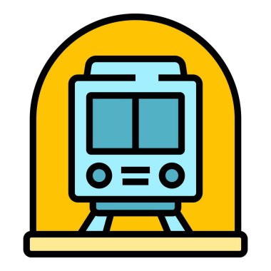 Metro metrosu ikonu. Beyaz arkaplan rengi üzerinde izole edilmiş web tasarımı için Metro metro vektör simgesi taslağı