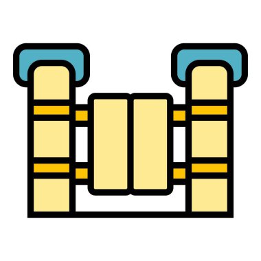 Metro bariyeri simgesi. Beyaz arkaplan rengi üzerinde izole edilmiş web tasarımı için Metro bariyer simgesi taslağı