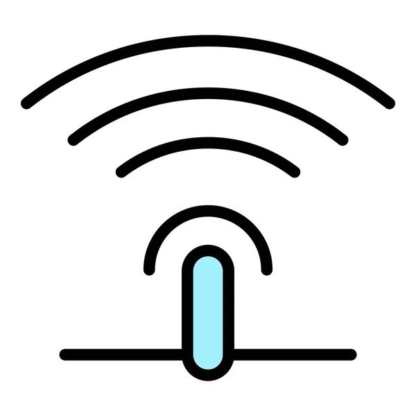 Icono Del Punto Del Router Wifi Esquema Wifi Icono Vector — Vector de stock