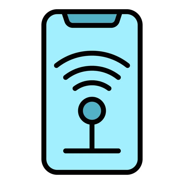 Wifi Telefon Internet Ikonu Beyaz Arkaplan Rengi Üzerinde Izole Edilmiş — Stok Vektör