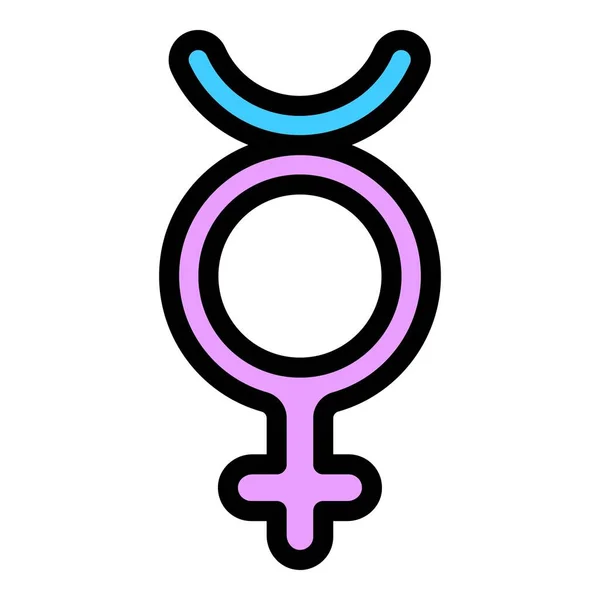 ジェンダーアイデンティティの英雄的アイコン 概要白地カラーフラット上に分離されたウェブデザインのための性同一性ヘテロベクターアイコン — ストックベクタ