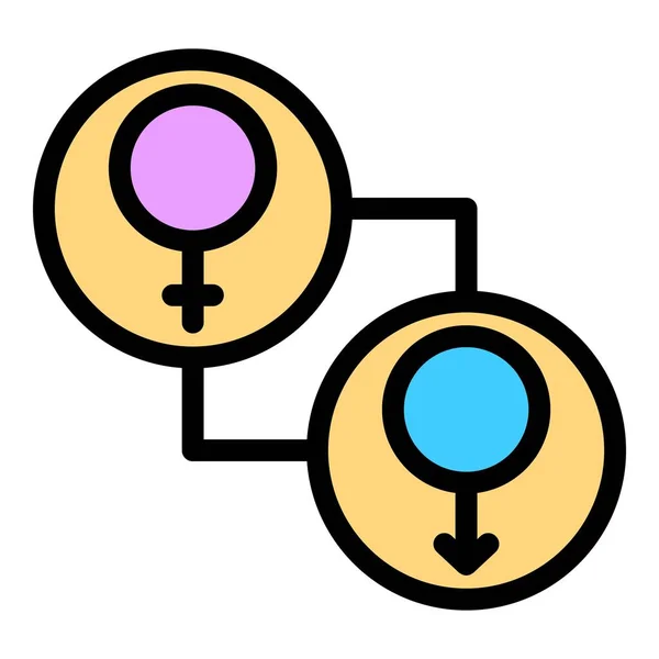 Icono Derechos Identidad Género Esquema Identidad Género Derechos Vector Icono — Archivo Imágenes Vectoriales