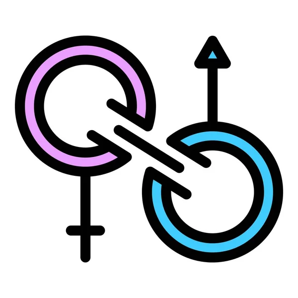 Identidad Género Icono Género Queer Esquema Identidad Género Genderqueer Vector — Archivo Imágenes Vectoriales
