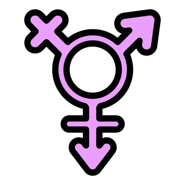ジェンダーアイデンティティレズビアンのアイコン 概要白地カラーフラット上に分離されたウェブデザインのための性同一性レズビアンベクトルアイコン — ストックベクタ