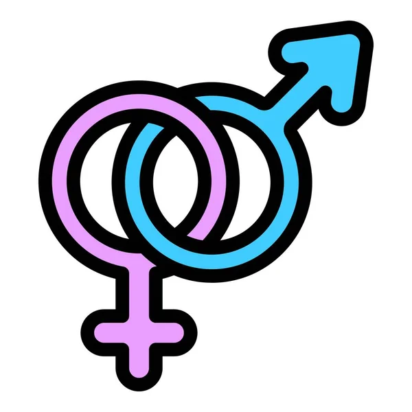 Geschlechtsidentität Menschen Symbol Umriss Geschlecht Identität Menschen Vektor Symbol Für — Stockvektor