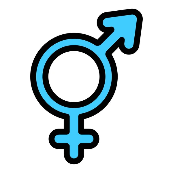 Икона Гендерной Идентичности Контур Гендерной Идентичности Женщина Вектор Значок Веб — стоковый вектор