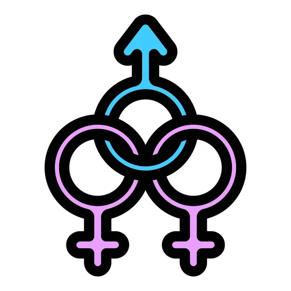 Ikona Trans Tożsamości Płciowej Zarys Płeć Tożsamości Trans Wektor Ikona — Wektor stockowy