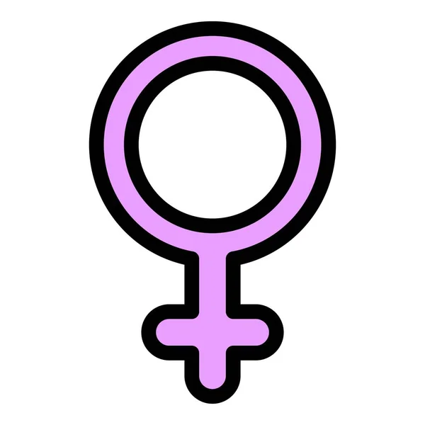 Икона Женской Гендерной Идентичности Контур Гендерной Идентичности Женский Векторный Значок — стоковый вектор