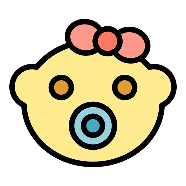 赤ん坊の顔のアイコン 概要白い背景色のフラットに分離されたウェブデザインのための赤ちゃんの顔ベクトルアイコン — ストックベクタ