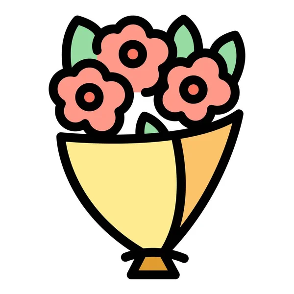 Πόζι Λουλούδι Μπουκέτο Εικονίδιο Περίγραμμα Posy Λουλούδι Λουλούδι Διάνυσμα Εικονίδιο — Διανυσματικό Αρχείο