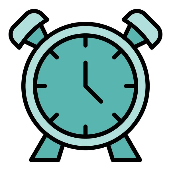 深夜勤務の目覚まし時計のアイコン 概要白地カラーフラットに分離されたウェブデザインのための後期作業用目覚まし時計ベクトルアイコン — ストックベクタ