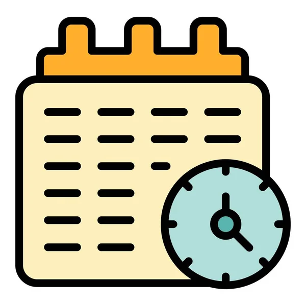 Late Werk Kalender Icoon Outline Late Werk Kalender Vector Pictogram — Stockvector