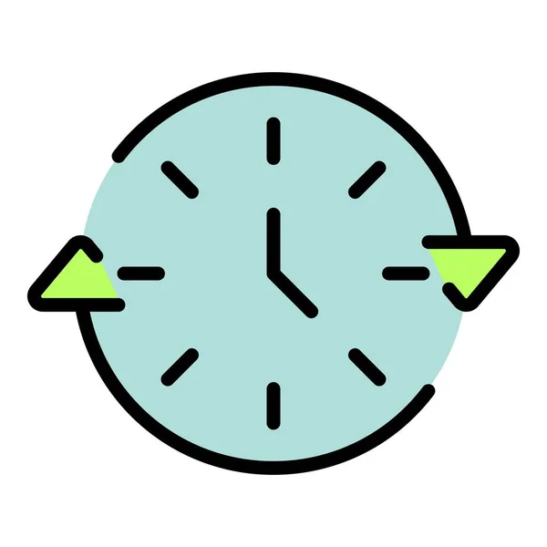 Ikone Der Späten Arbeitszeitgestaltung Outline Late Work Timing Vektor Symbol — Stockvektor