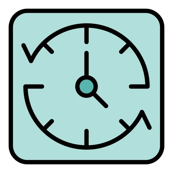 Icono Reloj Pared Trabajo Tardío Esquema Icono Vector Reloj Pared — Vector de stock