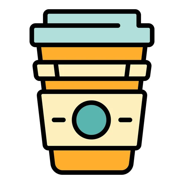 遅い仕事のコーヒーカップのアイコン 概要白を基調としたウェブデザインのための後期作品コーヒーカップベクトルアイコンフラット — ストックベクタ