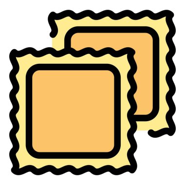 Ravioli kuru ikonu. Beyaz arkaplan rengi üzerinde izole edilmiş web tasarımı için Ravioli kuru vektör simgesi