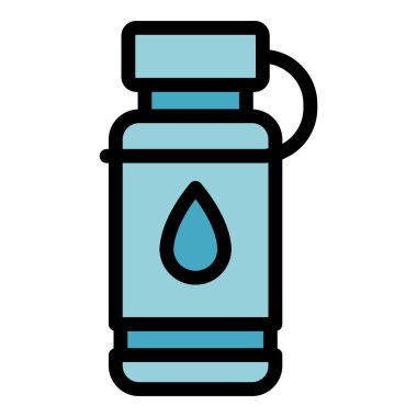 Sefer su şişesi ikonu. Beyaz arkaplan renginde izole edilmiş web tasarımı için Expedition su şişesi vektör simgesi