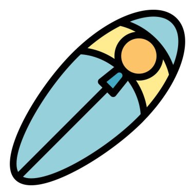 Keşif gezisi uyku tulumu ikonu. Beyaz arkaplan rengi üzerinde izole edilmiş web tasarımı için ana keşif uyku tulumu vektör simgesi