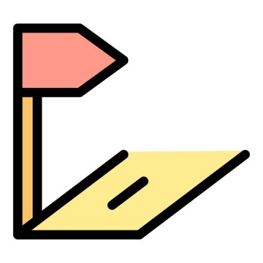 Kaçak bayrak ikonu. Beyaz arkaplan rengi üzerinde izole edilmiş web tasarımı için ana hatlı Runner rota vektör simgesi