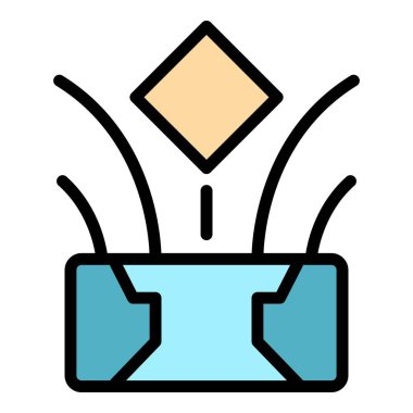 Web hologram projeksiyon ikonu. Beyaz arkaplan rengi üzerinde izole edilmiş web tasarımı için web hologram projeksiyon vektör simgesi taslağı