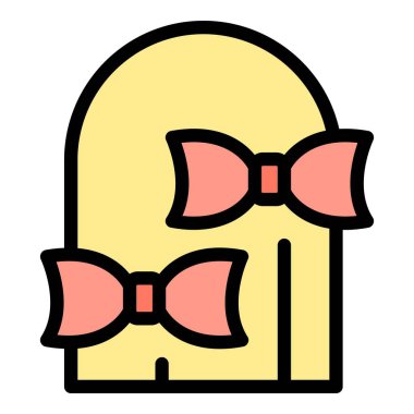 Kuaför yayı ikonu. Beyaz arkaplan rengi üzerinde izole edilmiş web tasarımı için Coiffure yay vektör simgesi