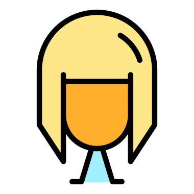 Manken peruğu ikonu. Beyaz arkaplan renginde izole edilmiş web tasarımı için manken peruk vektör simgesi