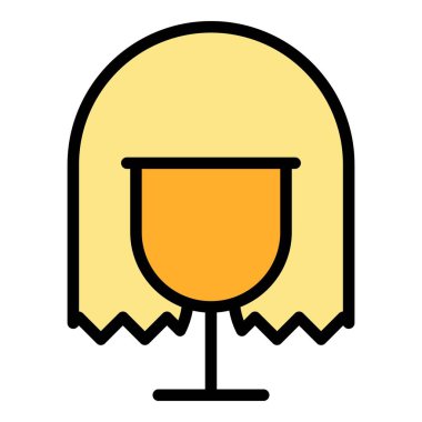 Güzel peruk ikonu. Beyaz arkaplan renginde izole edilmiş web tasarımı için Şirin peruk vektör simgesi