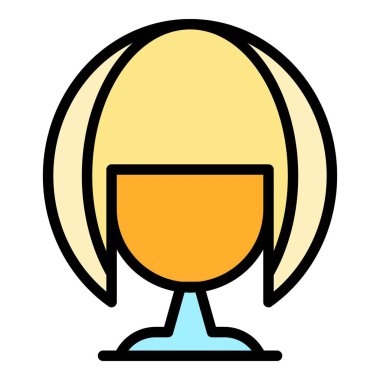 Salon peruğu ikonu. Beyaz arkaplan rengi üzerinde izole edilmiş web tasarımı için ana hatlı Salon peruk vektör simgesi