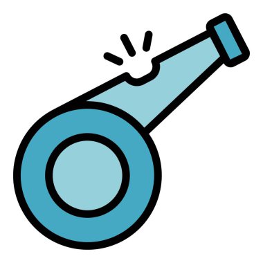 Kamp alanı ıslık simgesi. Beyaz arkaplan rengi üzerinde izole edilmiş web tasarımı için Kamp alanı düdük vektör simgesi