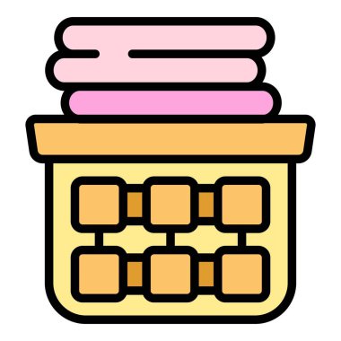 Temiz giysi yığını ikonu. Beyaz arkaplan renginde izole edilmiş web tasarımı için Temiz Kıyafetler yığın vektör simgesi