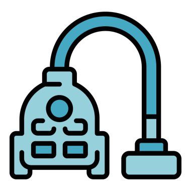 Elektrikli süpürge ikonu. Beyaz arkaplan renklerinde izole edilmiş web tasarımı için elektrik süpürgesi vektör simgesi