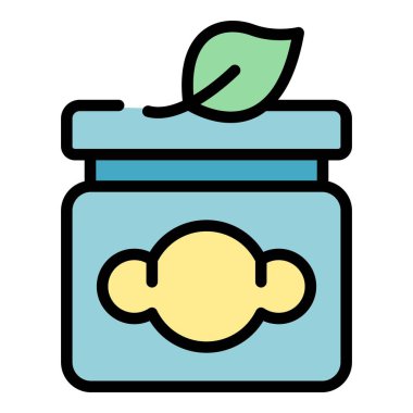 Kore kozmetik krem kavanozu ikonu. Beyaz arkaplan renklerinde izole edilmiş web tasarımı için Kore kozmetik krem kavanozu vektör simgesi