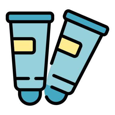 Kore kozmetik cilt kremi ikonu. Beyaz arkaplan renklerinde izole edilmiş web tasarımı için Kore kozmetik cilt kremi ikonu