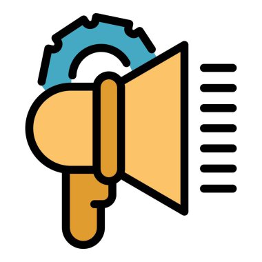 Pazarlama megafon ikonu. Beyaz arkaplan rengi üzerinde izole edilmiş web tasarımı için pazarlama megafon vektör simgesi