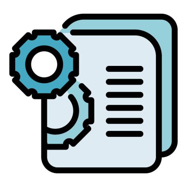 Pazarlama belgeleri simgesi. Beyaz arkaplan rengi üzerinde izole edilmiş web tasarımı için taslak pazarlama belgesi vektör simgesi