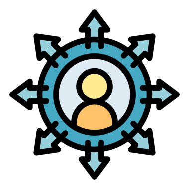 Simge taslak vektörünü yönet. İş için. Çevrimiçi ofis rengi