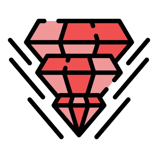 Diamond Gemstone Hologram Projection Icon Outline Diamond Gemstone Hologram Projection — Stock Vector