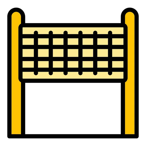 キャンプ場バレーボールネットのアイコン 概要白地カラーフラットに分離されたウェブデザインのためのキャンプサイトバレーボールネットベクトルアイコン — ストックベクタ