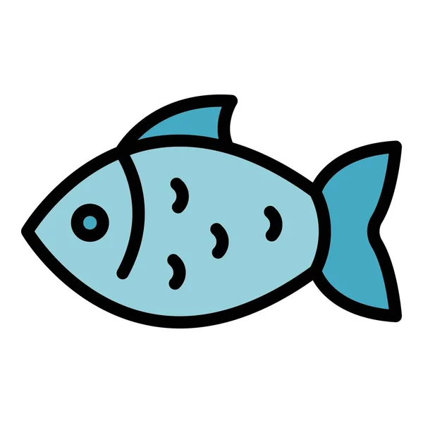 Campsite River Fish Icon Outline Campsite River Fish Vector Icon — Stock Vector