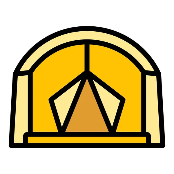 Ikona Namiotu Kempingowego Zarys Namiot Namiot Ikona Wektor Projektowania Stron — Wektor stockowy