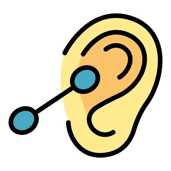 きれいな耳のアイコン 概要白い背景色のフラットに分離されたウェブデザインのためのきれいな耳ベクトルアイコン — ストックベクタ