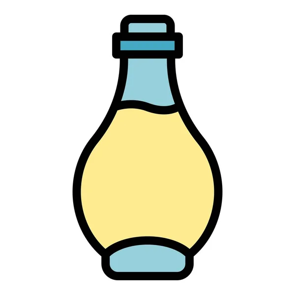 Корейская Икона Бутылки Маслом Контур Корейской Косметики Векторная Иконка Бутылка — стоковый вектор