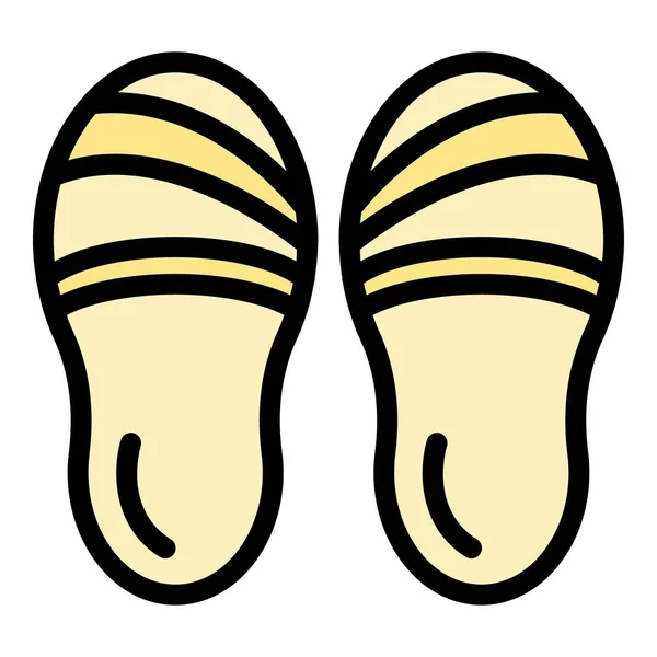 家用拖鞋元素图标 在白色背景色平面上隔离Web设计的轮廓家庭拖鞋元素矢量图标 — 图库矢量图片